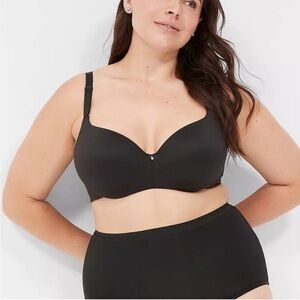 ▶️ Cacique ◀️ Lightly Lined Invisible Back Smoother Balconette Bra Black. 42 C